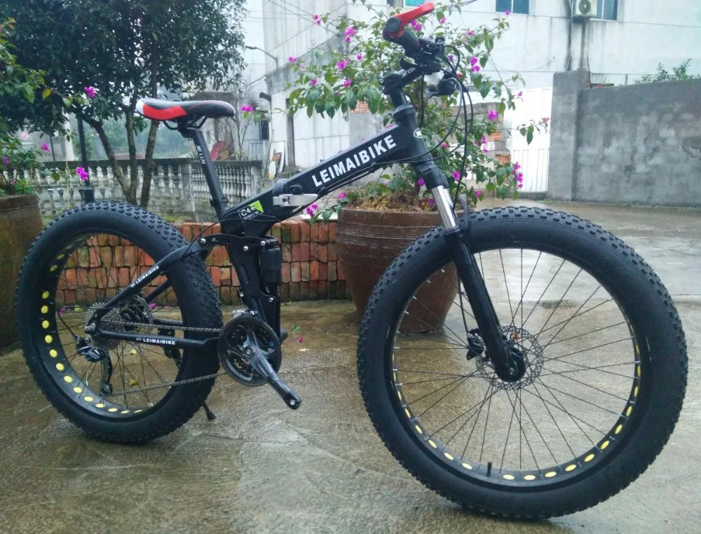 Горный велосипед KALOSSE для пляжа/снега складной фэтбайк с полной подвеской колеса