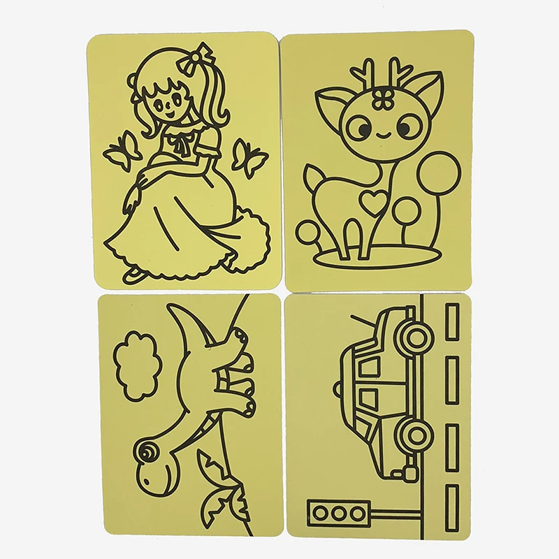 

15x21cm yellow sticker cards for Sand art, Sand art cards