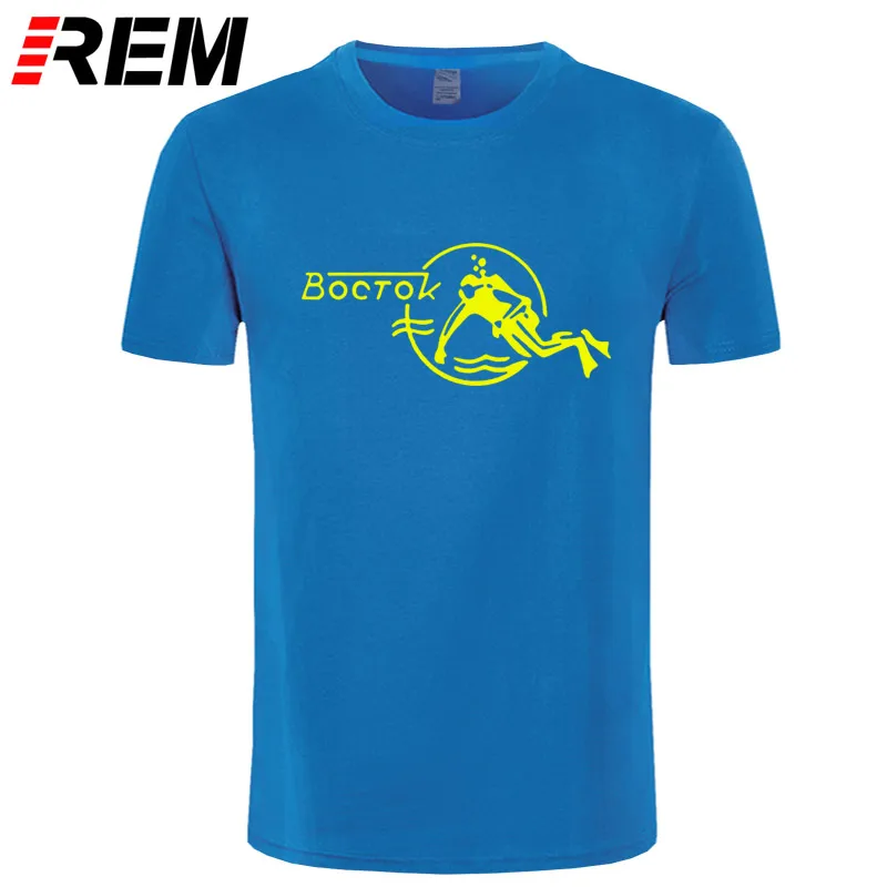 REM, модная крутая Мужская футболка, Женская забавная футболка, Vostok Scuba Dude, индивидуальная Футболка с принтом - Цвет: blue yellow