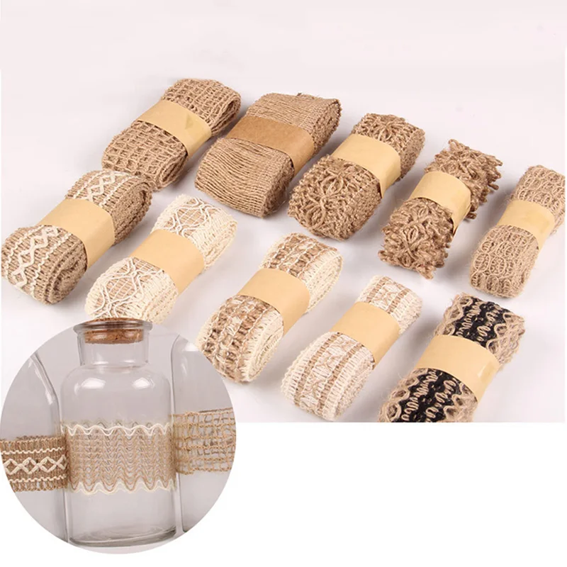 Трикотажная лента из мешковины одежда 2 м * 4 5 см гессианского джутового рулона