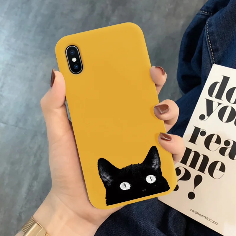 Khu-dbheimao Мягкий чехол из ТПУ с мультяшным котом для iPhone XR, 6 S, 8, 7, 6 S Plus, задняя крышка для iPhone X, для iPhone 11 Pro, XS Max, чехол для телефона, силиконовый чехол - Цвет: Khu-dbheimao