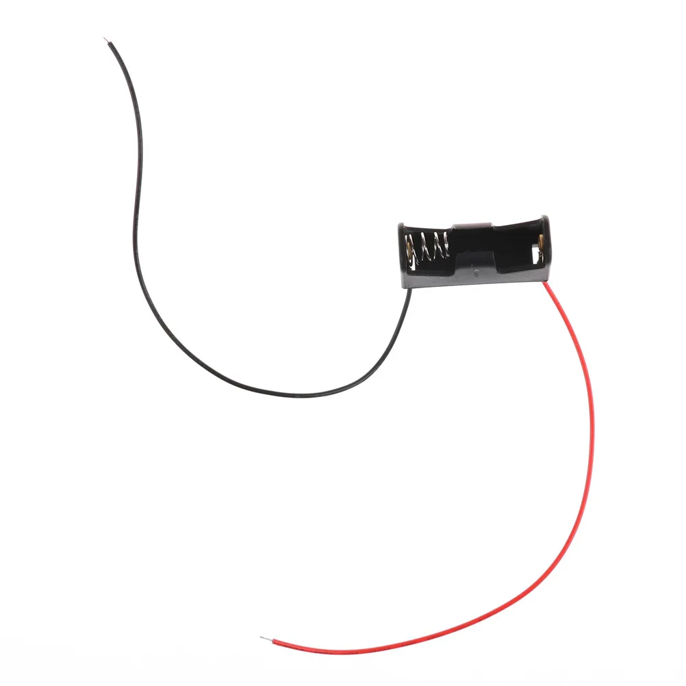 

5PCS Electronic DIY Plastic Black Battery (12V) Clip Holder Box Case With Wire Lead Battery Storage High Quality
