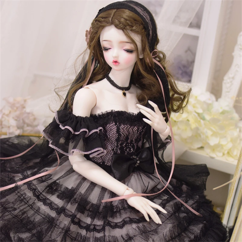 Кукольная одежда для 1/4 1/3 bjd кукольная черное нарядное платье на заказ красивые