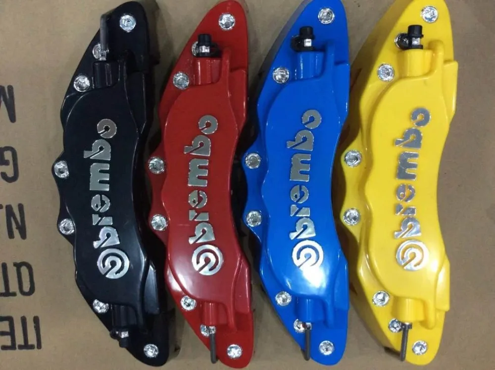 KUNBABY 4 цвета ABS пластик Авто хром 3D Brembo стиль дисковый тормозной суппорт Чехлы передние и задние размер L&M& S