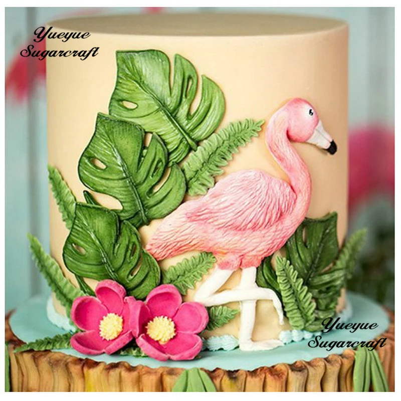Yueyue Sugarcraft тропические листья Monstera силиконовая форма для помадки инструменты