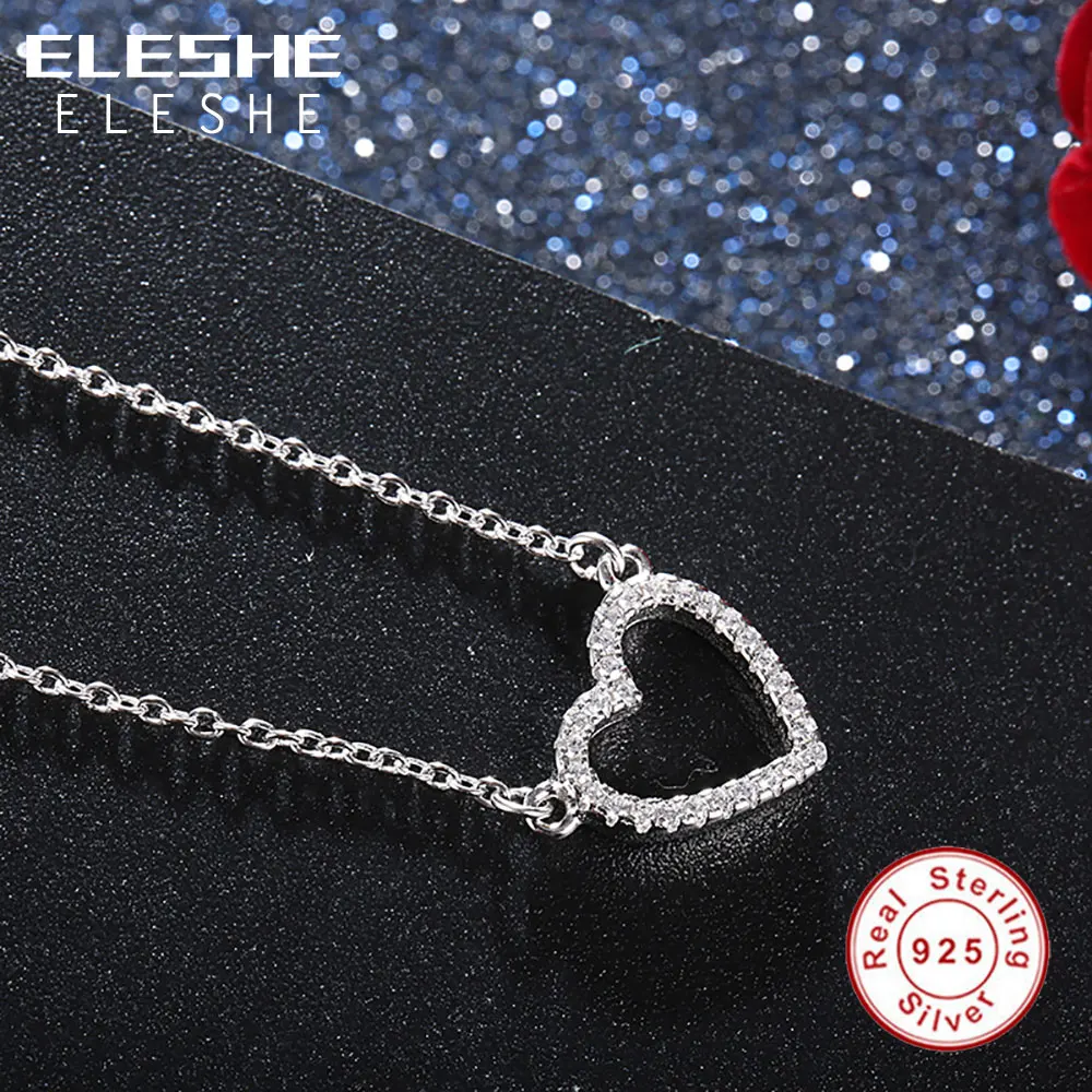 Женское Ожерелье с кулоном ELESHE из 100% серебра 925 пробы австрийским кристаллом в