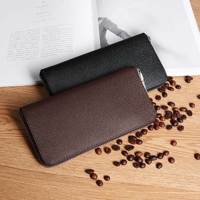 Роскошный Черный Коричневый Мужской Кожаный мужской Кошелек Сцепления Кошельки