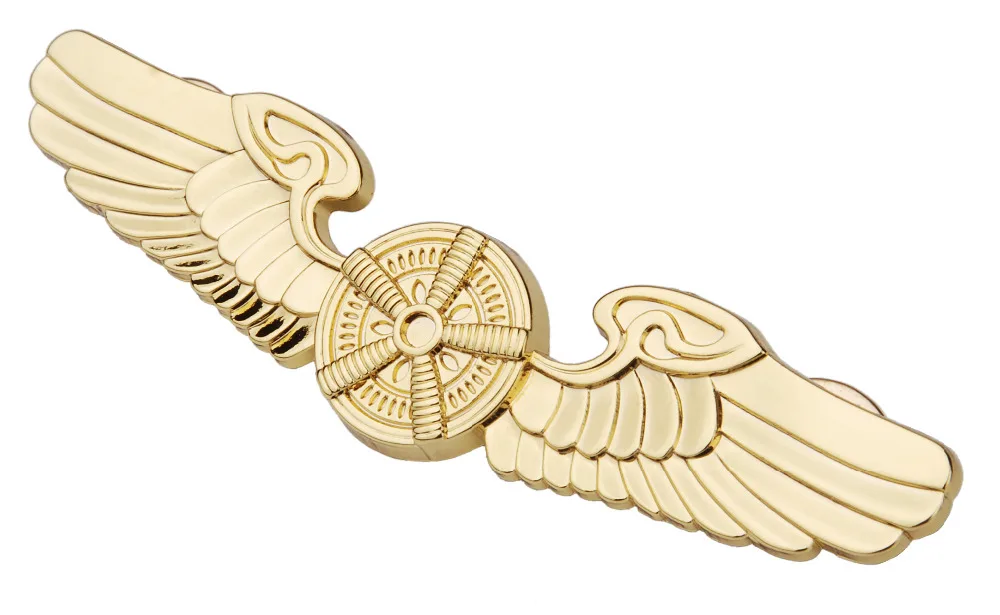 Металлический значок пилотов ВВС США золотистый в форме крыла 38056 |