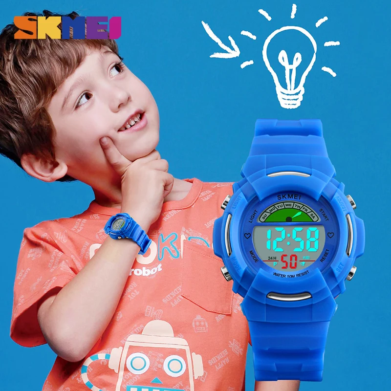 SKMEI открытый дети спортивные часы цифровые Chrono будильник календари 50 м