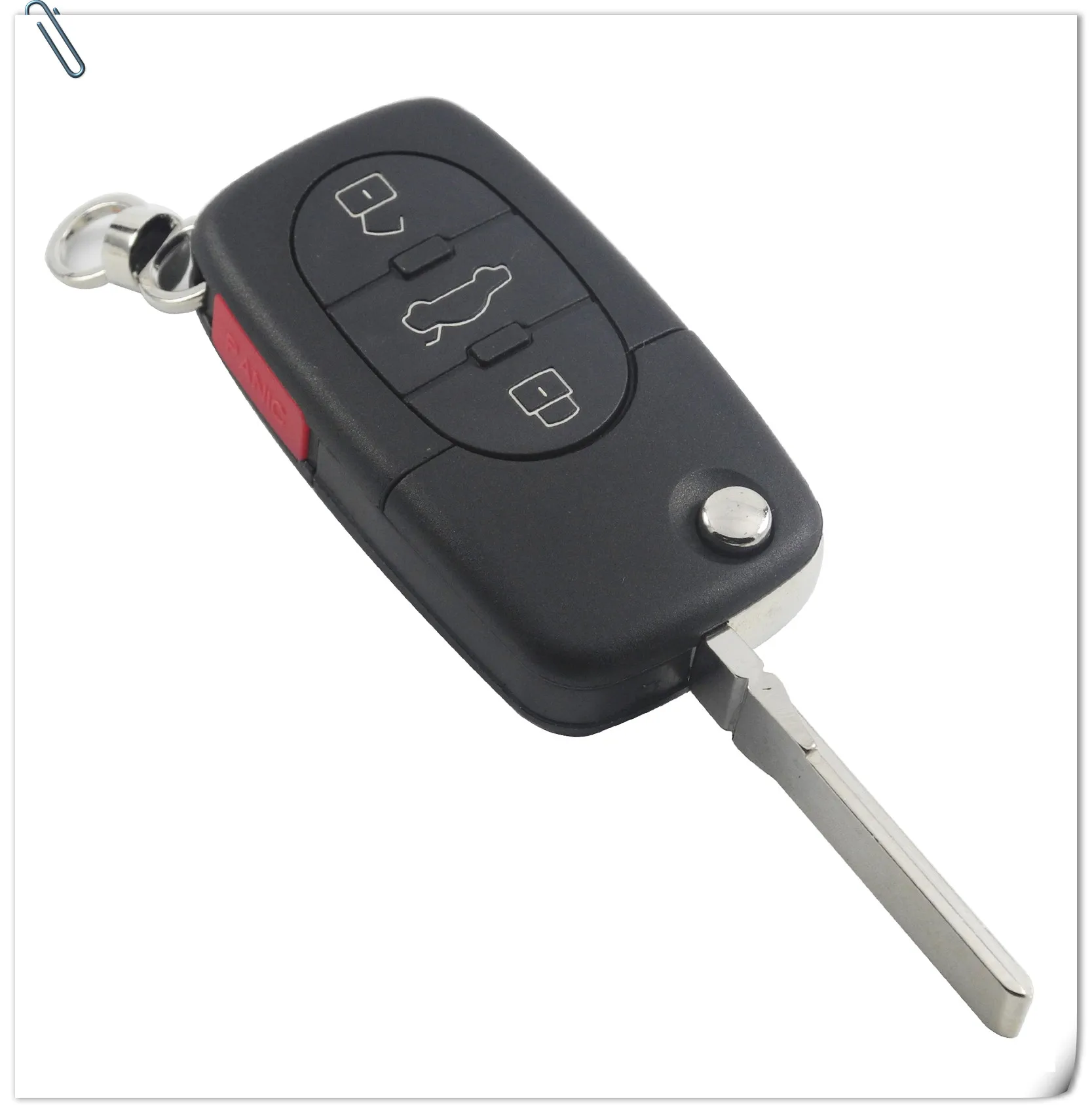 Jingyuqin заменить 2/3/4 кнопки флип ключа автомобиля чехол оболочка Fob для Audi TT A2 A3 A4 A6 A8 TT Quattro+ лезвие CR1620/CR2032 держатель