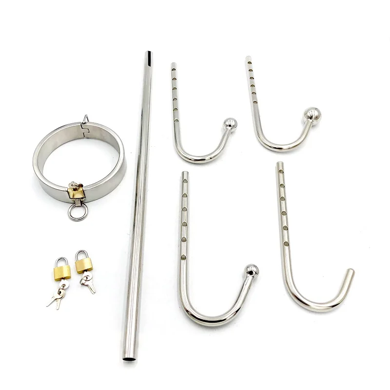 Stainless steel metal BDSM bondage collar anal hook butt plug slave lock restraint SM erotic Sex toy for couple game | Красота и