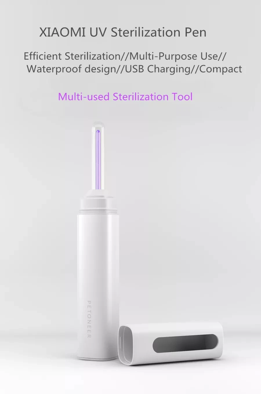 Xiaomi Mijia Paini портативная уф стерилизация ручка USB дезинфекция коробка антибактериальный дезодорант УФ Интеллектуальный стерилизатор Pet
