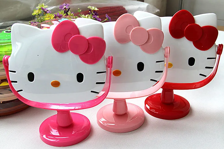 Новинка зеркальный столик для макияжа с бантиком и принтом Hello Kitty девочек