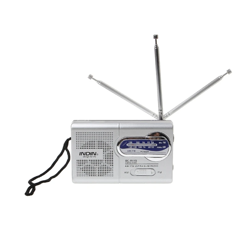 BC R119 портативное мини радио 2 полосный AM FM Всемирный приемник Выдвижная антенна DC