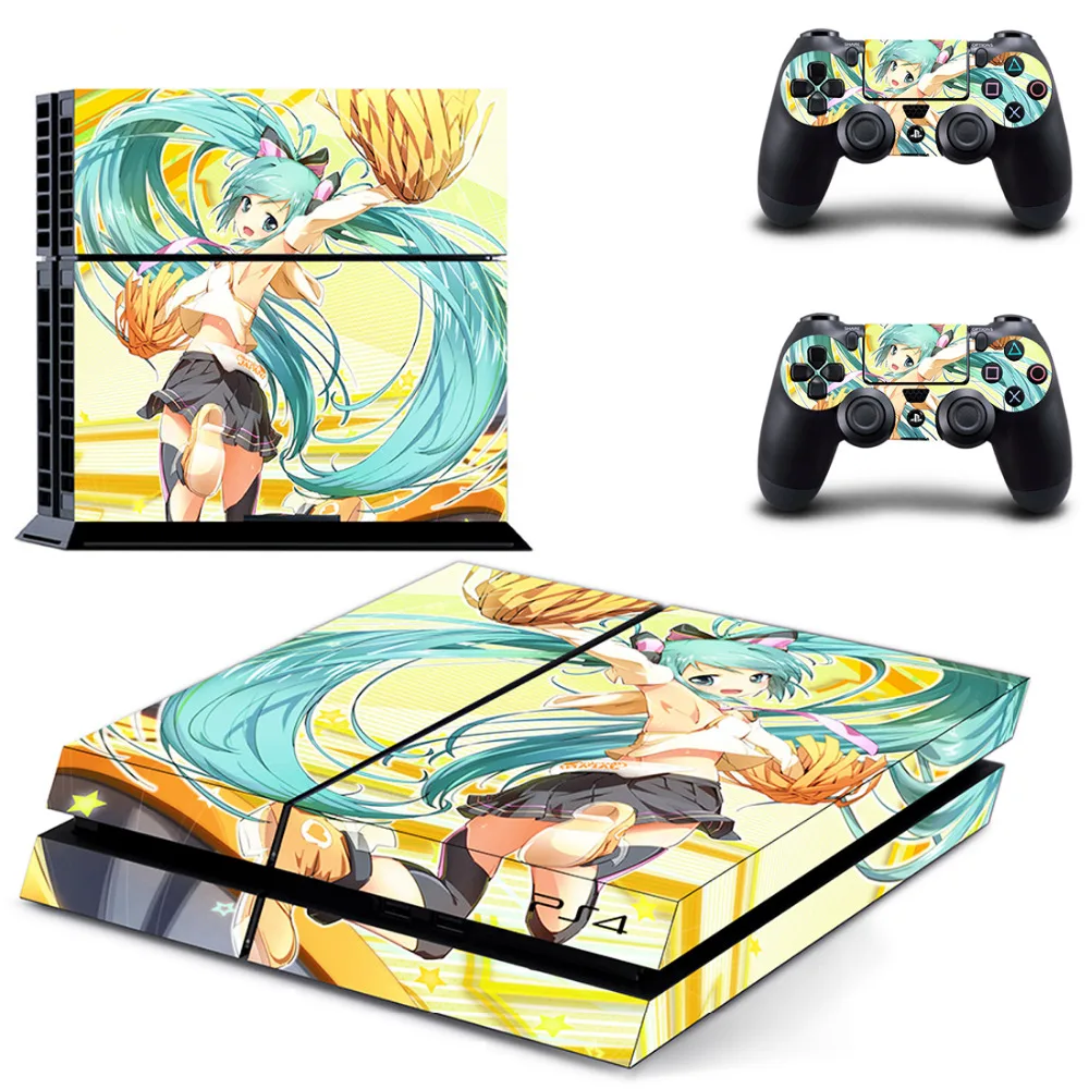 Платье для девочек в стиле аниме «Hatsune Miku наклейка для PS4 Стикеры наклейка для sony Игровые приставки 4 консоли и 2 контроллера кожи PS4 Стикеры винил аксессуар