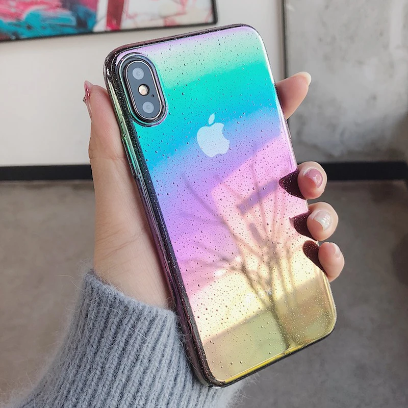 Чехол для Телефона iPhone X XR XS Max 8 7 6 6s Plus забавный чехол в виде капли воды цветные