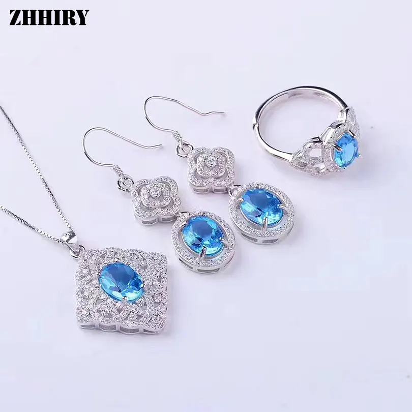 Женский Ювелирный Комплект ZHHIRY из натуральной искусственной кожи серьги и