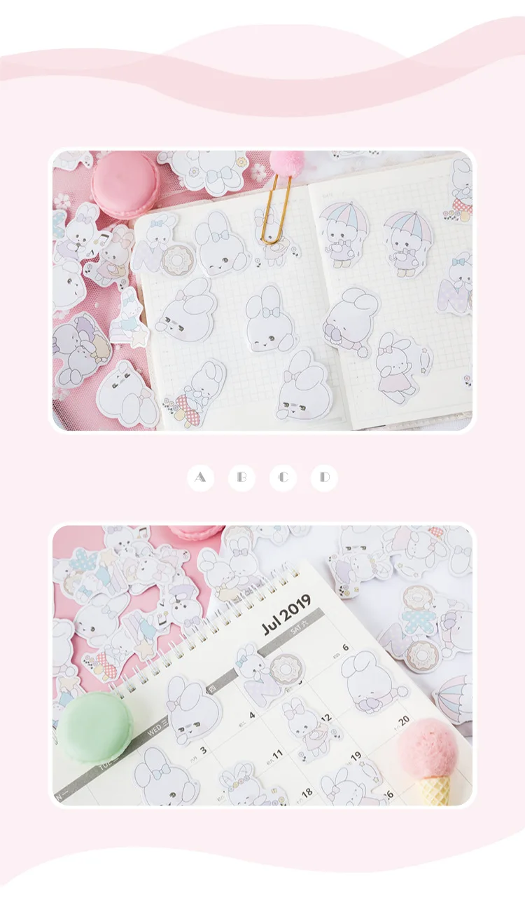 Kawaii Rabbit Bullet Journal декоративные наклейки Скрапбукинг палочка этикетка дневник канцелярский альбом милые наклейки
