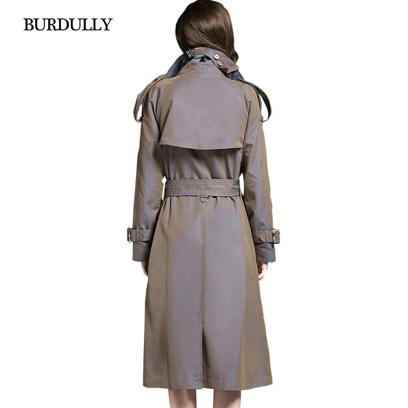 BURDULLY европейский стиль новинка 2019 осенний и зимний женский длинный плащ