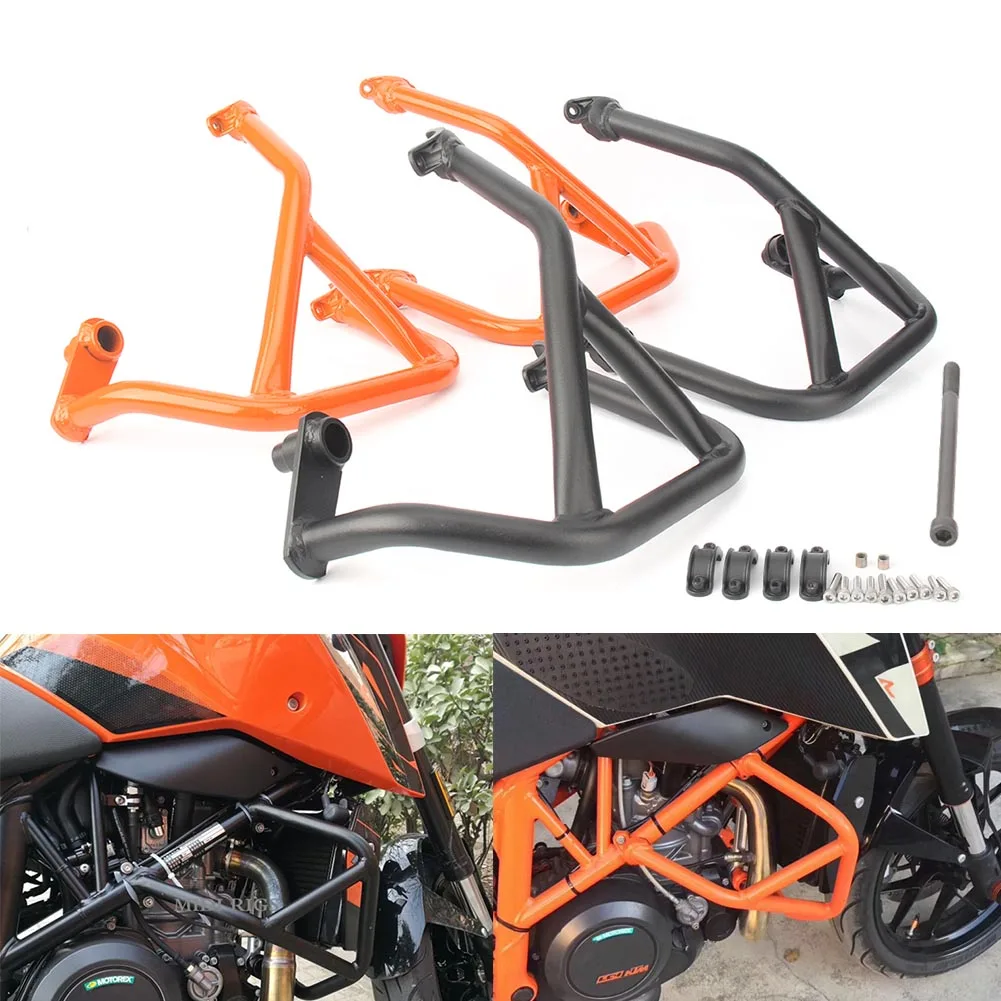 Защитные бамперы для мотоцикла KTM 690 Duke R 2012 2013 2014 2015 2016 2017 оранжевые/черные|Защита