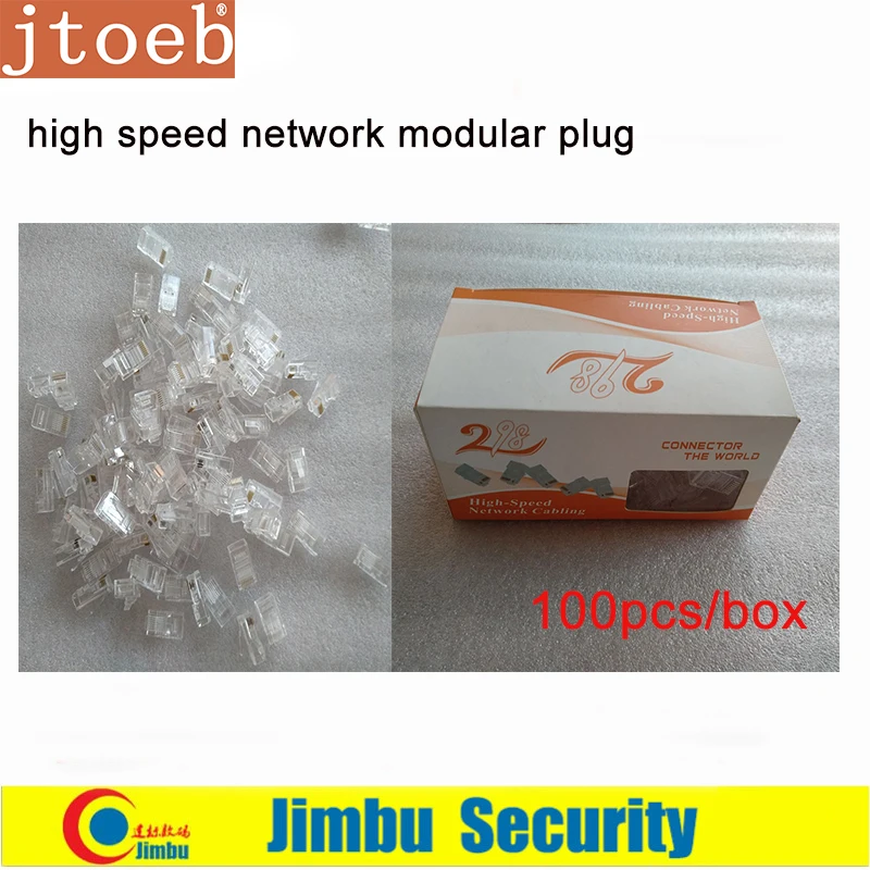 100 шт. позолоченные сетевые модульные штекеры RJ45 высокоскоростные пара кабелей с