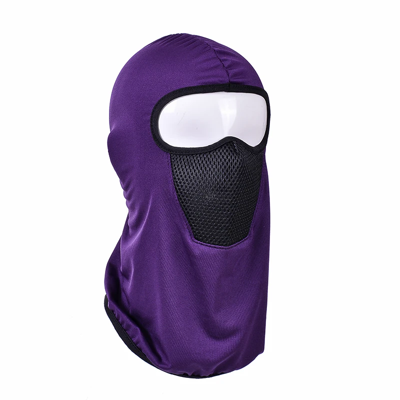 Skullies велосипедная маска для лица Лыжная защита шеи наружная Балаклава маска для всего лица ультра тонкая дышащая ветронепроницаемая шапочка-маска - Цвет: Фиолетовый