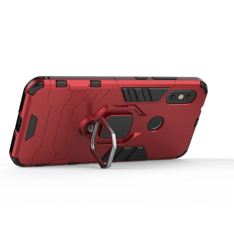 For Redmi 6 Pro Note 4 4X 5 Armor Case Luxury Magnetic Car Metal Ring Holder Stand Cover for Xiaomi Mi 8 6X 5X Max 3 | Мобильные