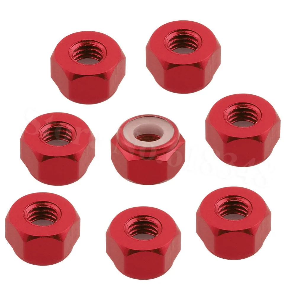 8pcs/Set HSP 102048 Aluminum Nylon Lock Nuts M3 02102 For 1:10th RC Car Upgrade Parts | Игрушки и хобби
