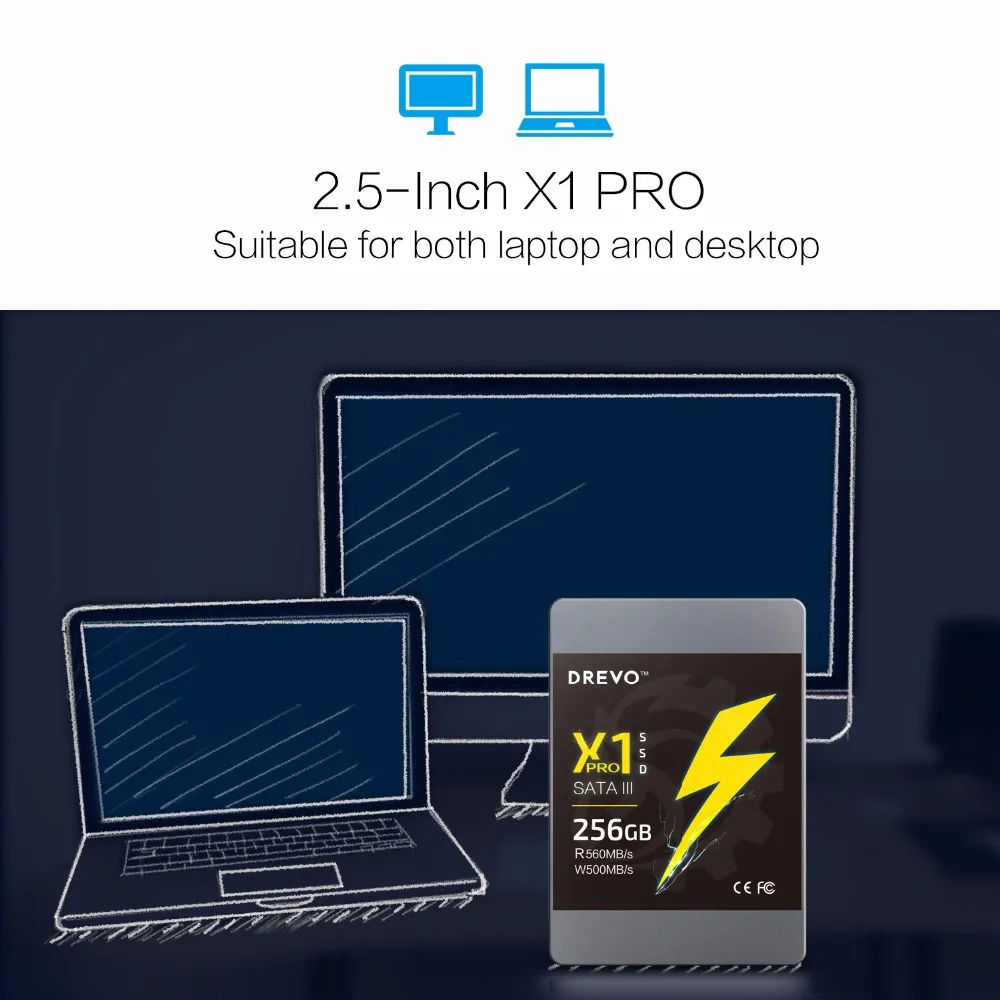 Drevo X1 Pro Твердотельный накопитель 256 ГБ SSD SATAIII 2.5 дюйма читать 560 МБ/с. написать 500 |