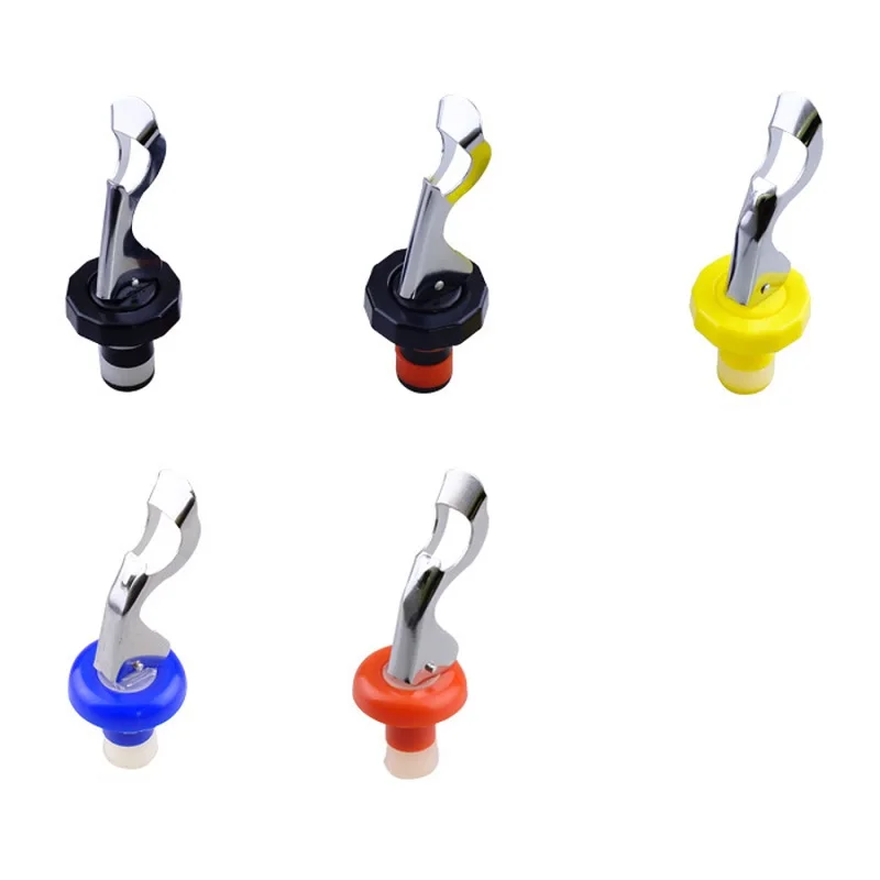 

Silicone Bottle Stopper Sealed Red Wine Plug Stainless Steel Reusable Bottle Cap Bar Kitchen Tool W9093