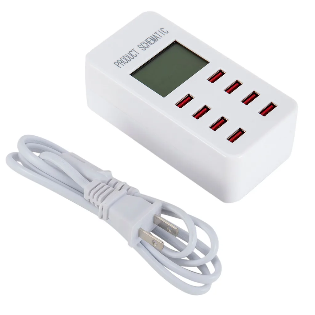 CARPRIE Смарт USB зарядное устройство LED дисплей 8 Порт 40 Вт Быстрая зарядка для IPhone IPad