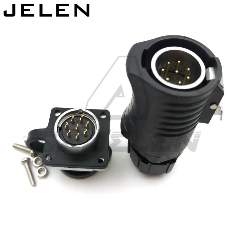 XHE20, 8-контактный водонепроницаемый кабель соединители штепсельная вилка и розетка, электрические водонепроницаемые разъемы, разъем питания 8 pin, IP67