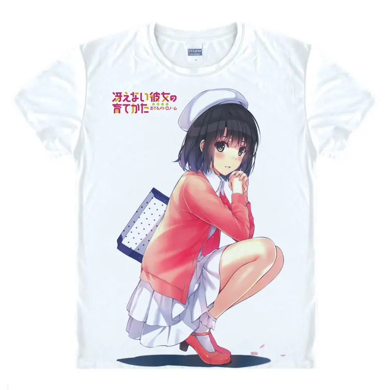 

Футболка Saekano Utaha Kasumigaoka красочные футболки Аниме аксессуары Потрясающая рубашка принт женские футболки косплей рубашки A