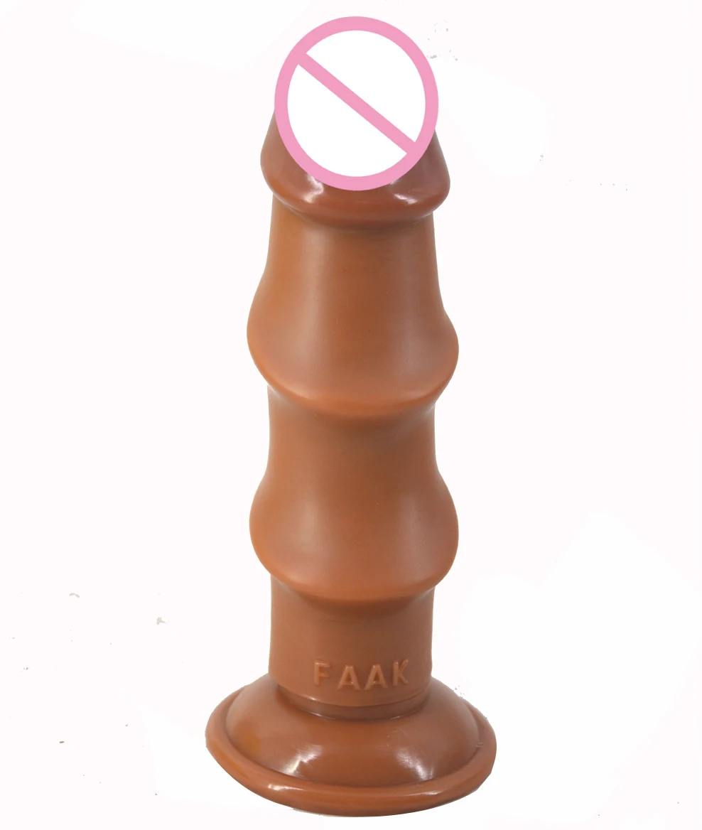 Реалистичный фаллоимитатор FAAK с присоской коричневый Пенис текстурой глубокой