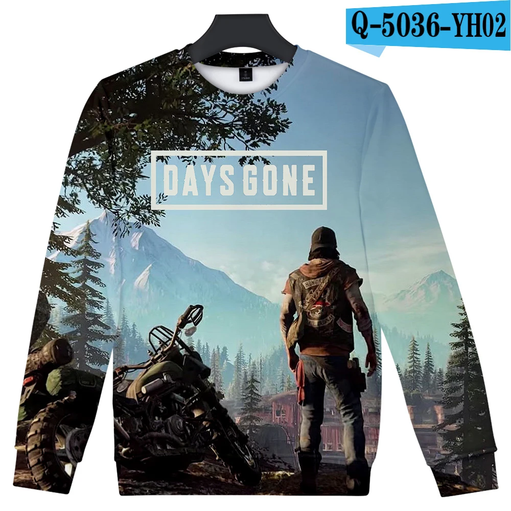 Модные days gone толстовка мужская Круглый воротник с длинными рукавами Толстовка days gone игры Harajuku топ с принтом в стиле хип-хоп толстовка - Цвет: 3D