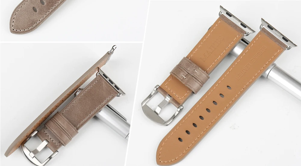 Аксессуары для часов MAIKES из натуральной кожи темно-коричневый ремешок iwatch 44 мм 40 мм для Apple Watch 42 мм 38 мм серии 4-1 браслеты