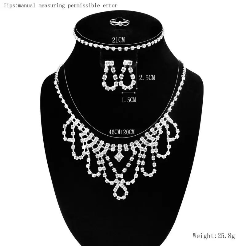 Великолепная Кристалл Люкс Ювелирные Наборы Женщины Себе Капли Воды Полые