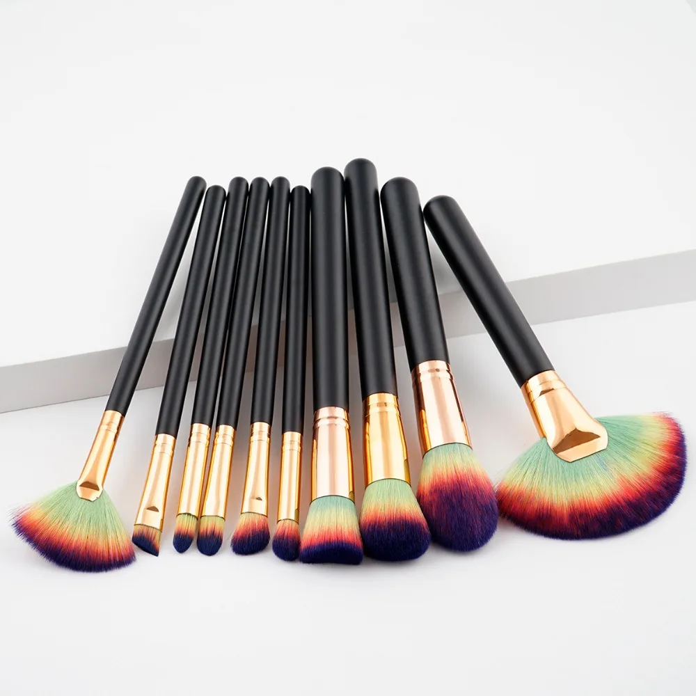 Kimuse 10 шт. brochas maquillaje ручка макияж кисточка для тональной крем-пудры Румяна контуринг лица Косметическая Кисточка для бровей
