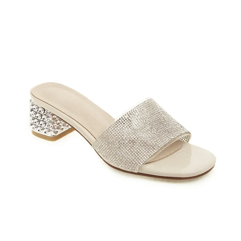 white ASUMER/Большие размеры 32-43; новые модные женские шлепанцы; летняя обувь для улицы; женская обувь без застежки с открытым носком; Прямая поставка - Цвет: white