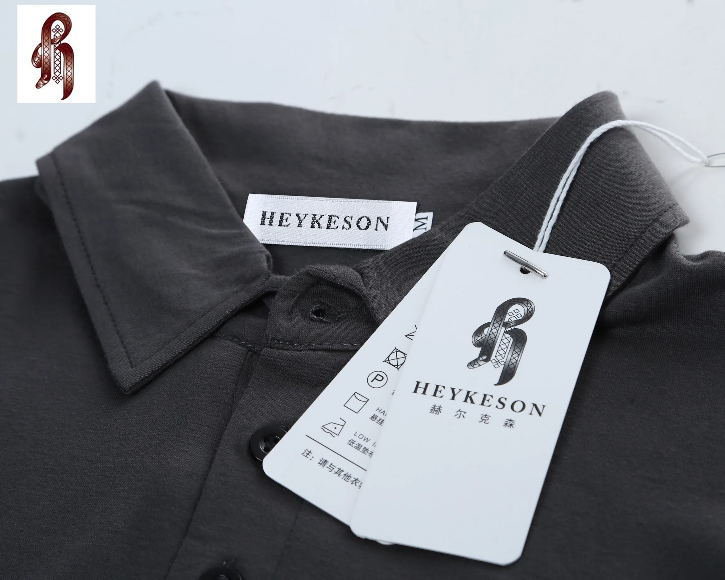 Бренд HEYKESON 2018 модная мужская рубашка поло с отворотом коротким рукавом Тонкая