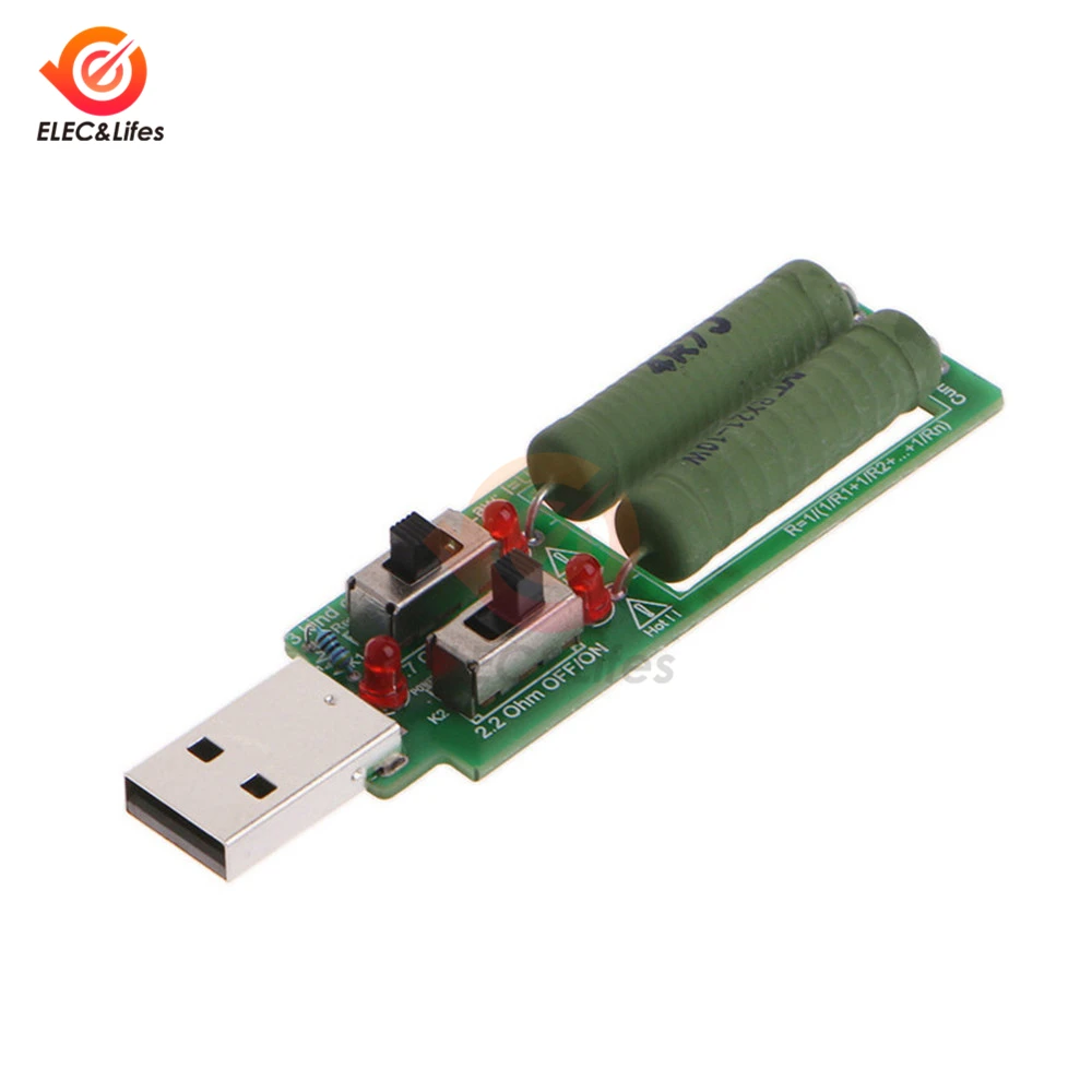 1 шт. USB тестер устройства сопротивления DC электронная нагрузка Регулируемый переключатель 5 в 1A/2A/3A емкость батареи напряжение сопротивление разряда Тест