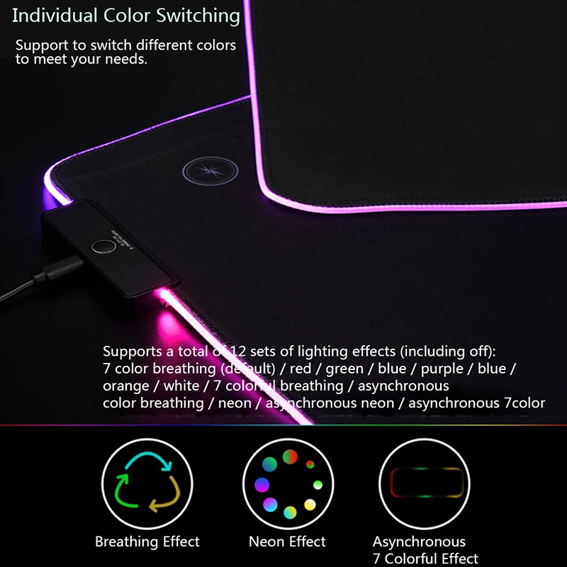 Ajazz AJPADs коврик для мыши RGB мышка с подсветкой 12 световых эффектов