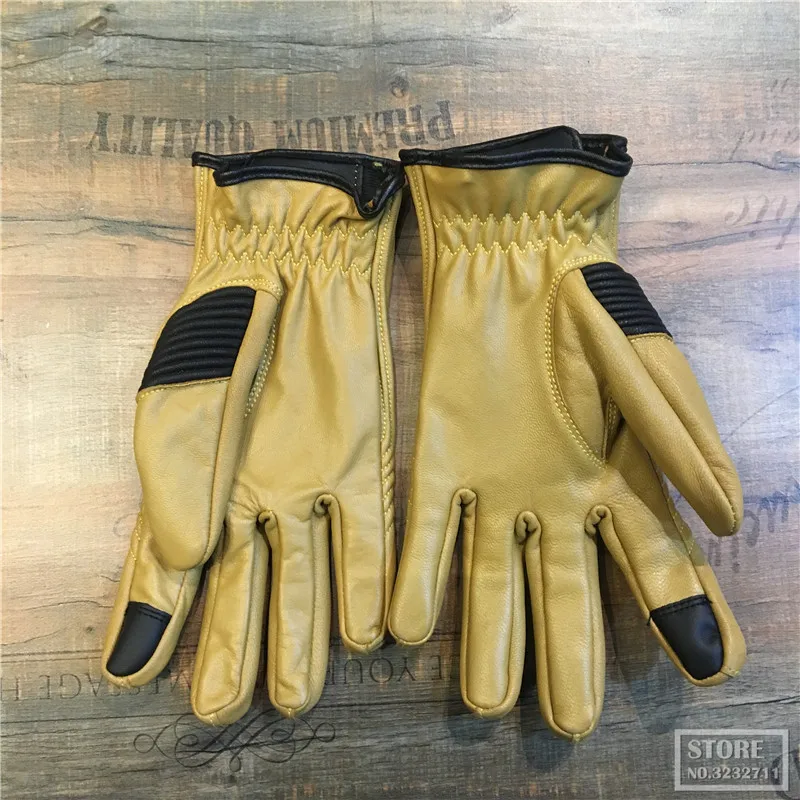 Кожаные Мотоциклетные Перчатки в стиле ретро мужские и женские перчатки для