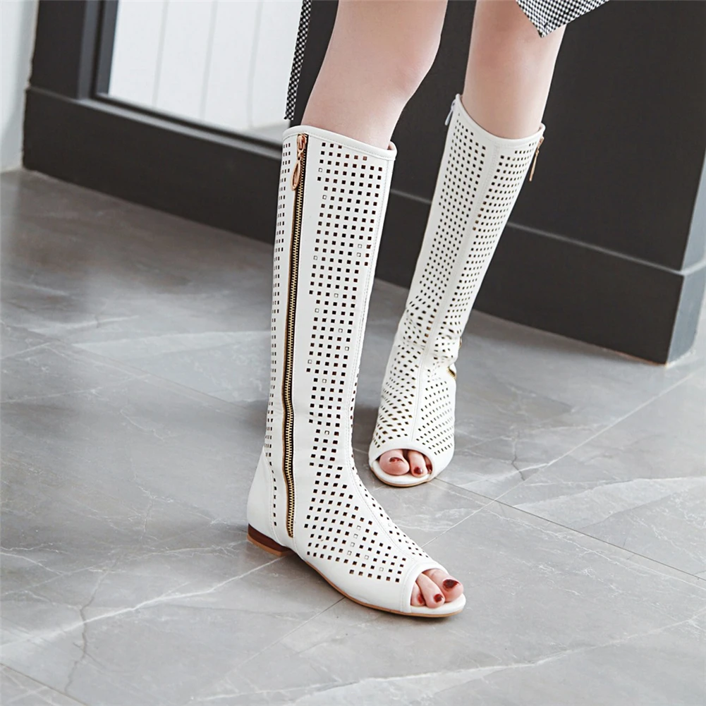 Женские дышащие ботинки LAPOLAKA повседневные на молнии с открытым носком большие