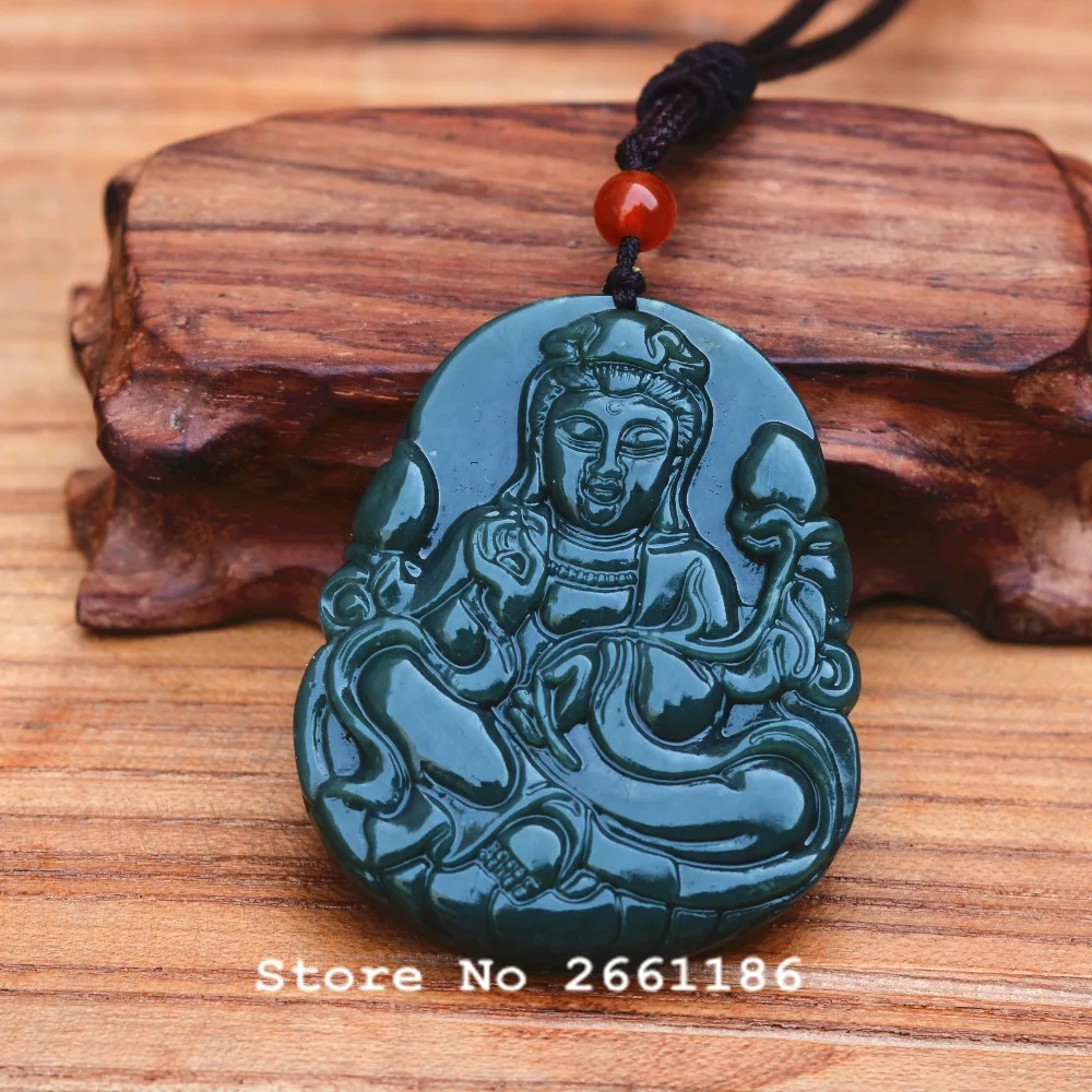 Натуральный темно зеленый Подвеска HETIAN из драгоценного камня 3D|nephrite jade jewelry|jade