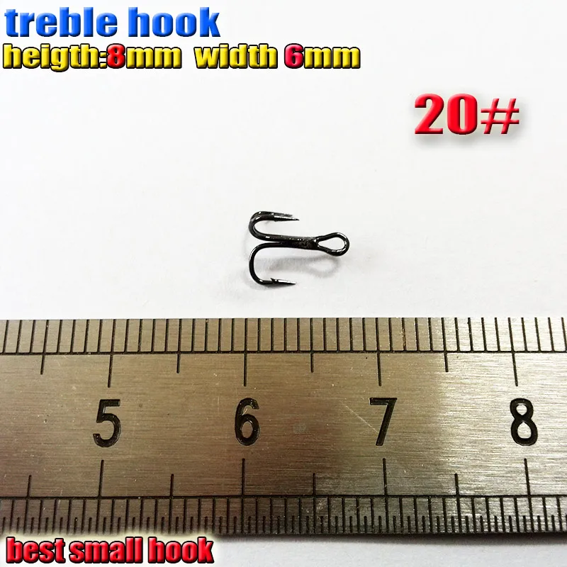 2018 new strong and sharp the best small treble hook size 20#  high carbon steel quantity:50pcs/lot