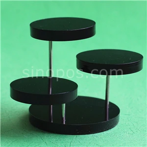 black 3 подставки Дисплей Стенд мульти акриловые поворотные круги, магнит для монет сережки стойки пьедестал ювелирные изделия кронштейн для устройств держатель - Цвет: black