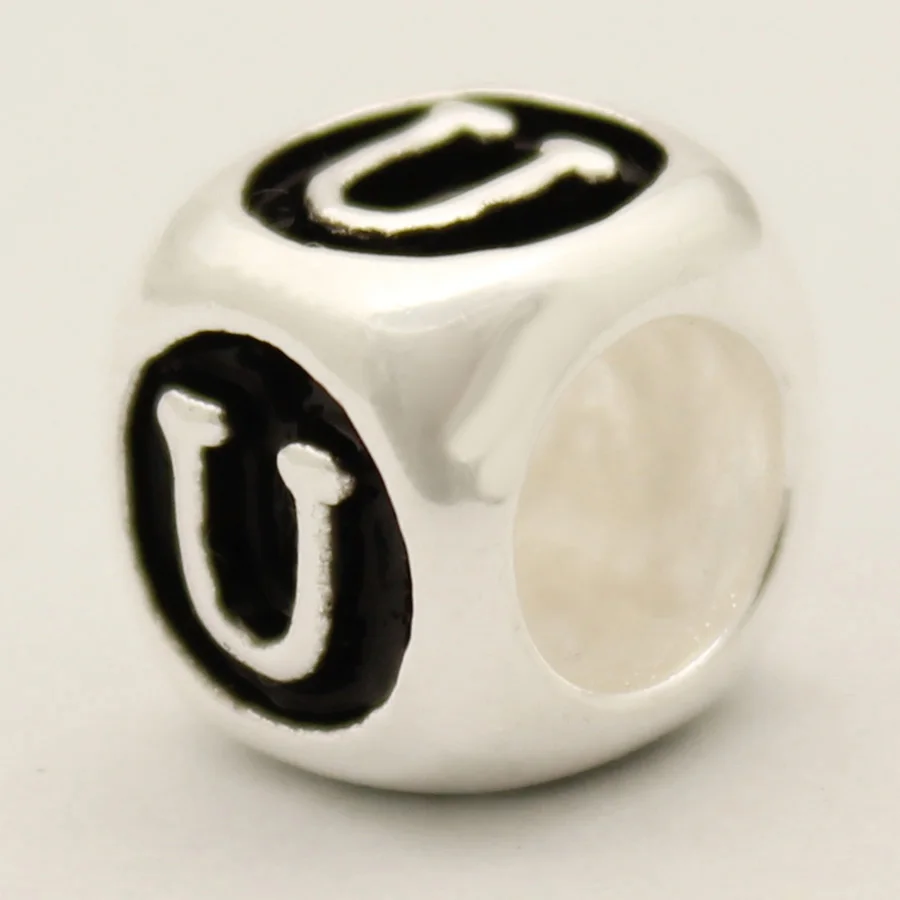 slide charm Free shipping Dice Shaped Letter Bracelet Charms Initial B Charm Alphabet Beads fit Pandora bracelet | Украшения и
