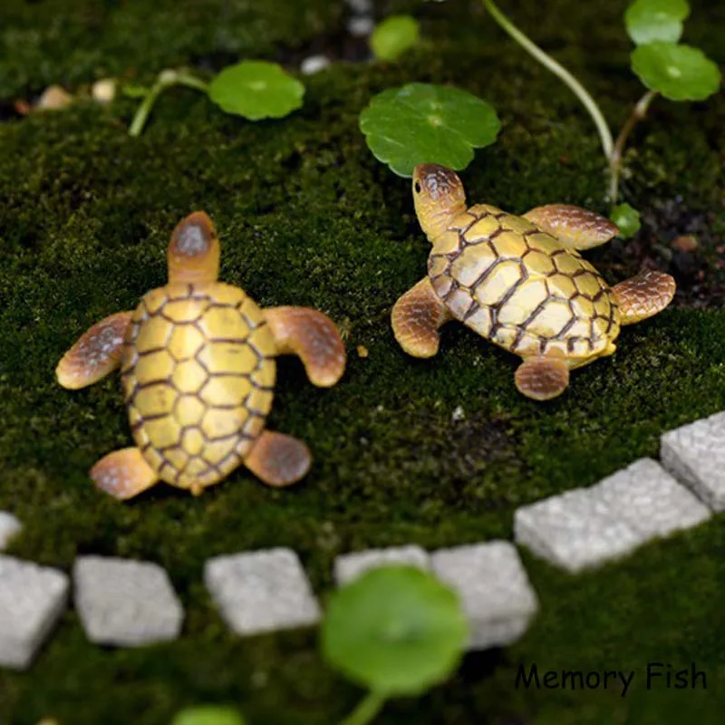3 x 3.5cm Micro garden Decoration Cute Cartoon sea turtle 3D model Action Figures Toys gift DIY Aquarium accessories Ornaments | Игрушки и