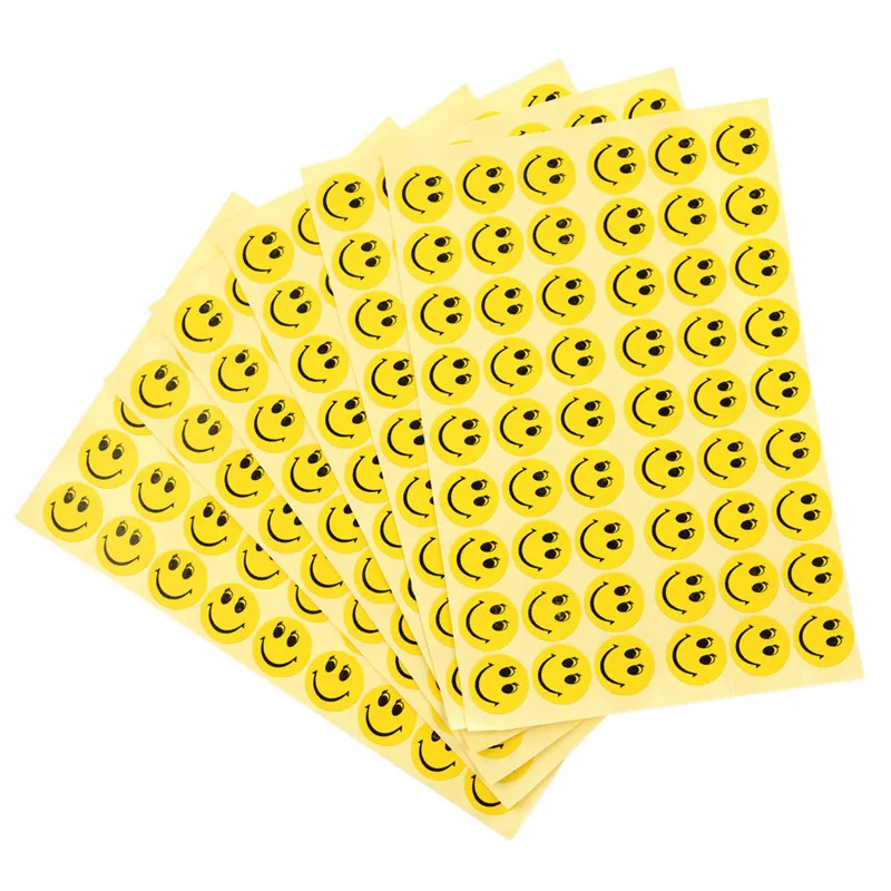 324 шт, детские наклейки с улыбающимся лицом, вечерние - Цвет: Yellow